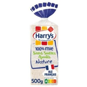 Pain de mie sans croûte 100% mie sans sucres ajoutés, Harry's (500 g)