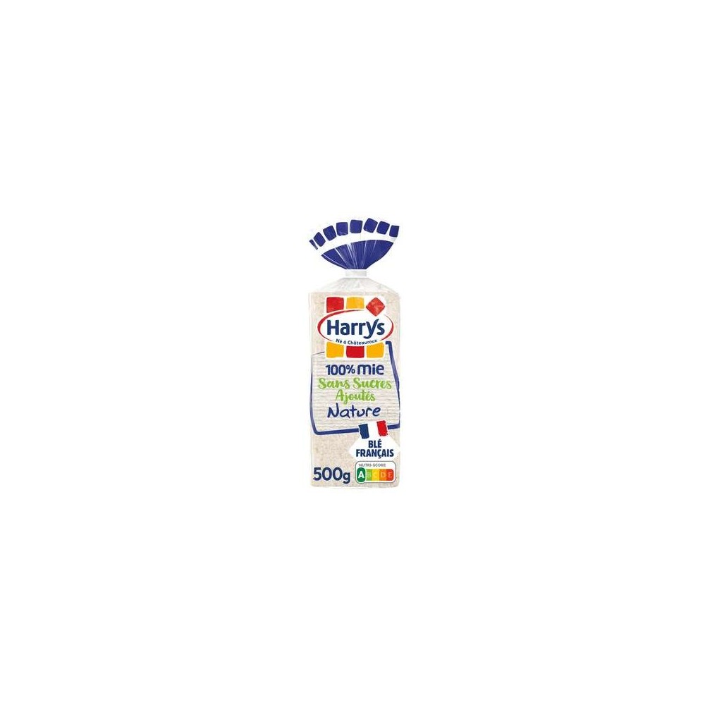 Pain de mie sans croûte 100% mie sans sucres ajoutés, Harry's (500 g)