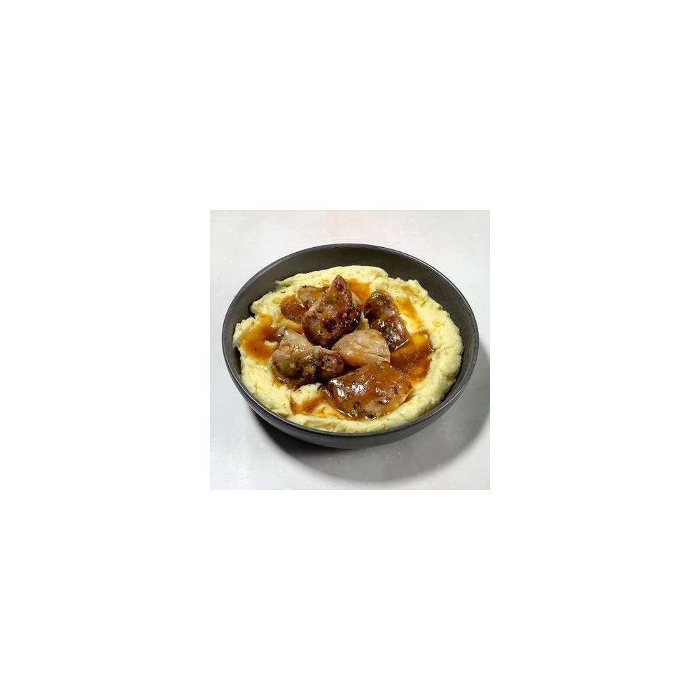 Fricassée de poulet et sa purée de pommes de terre maison (environ 350 g)