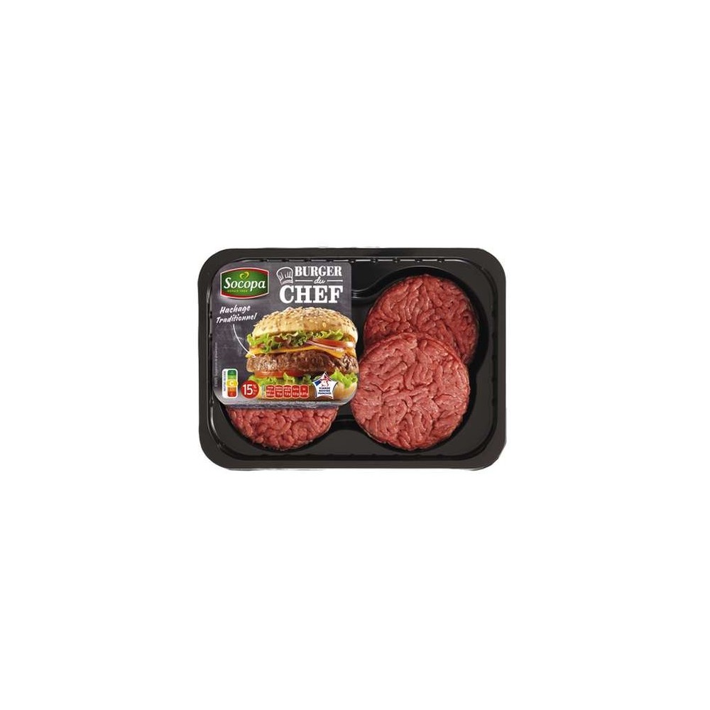 Socopa
Burger du chef nature 15% MG, Socopa (4 x 110 g)