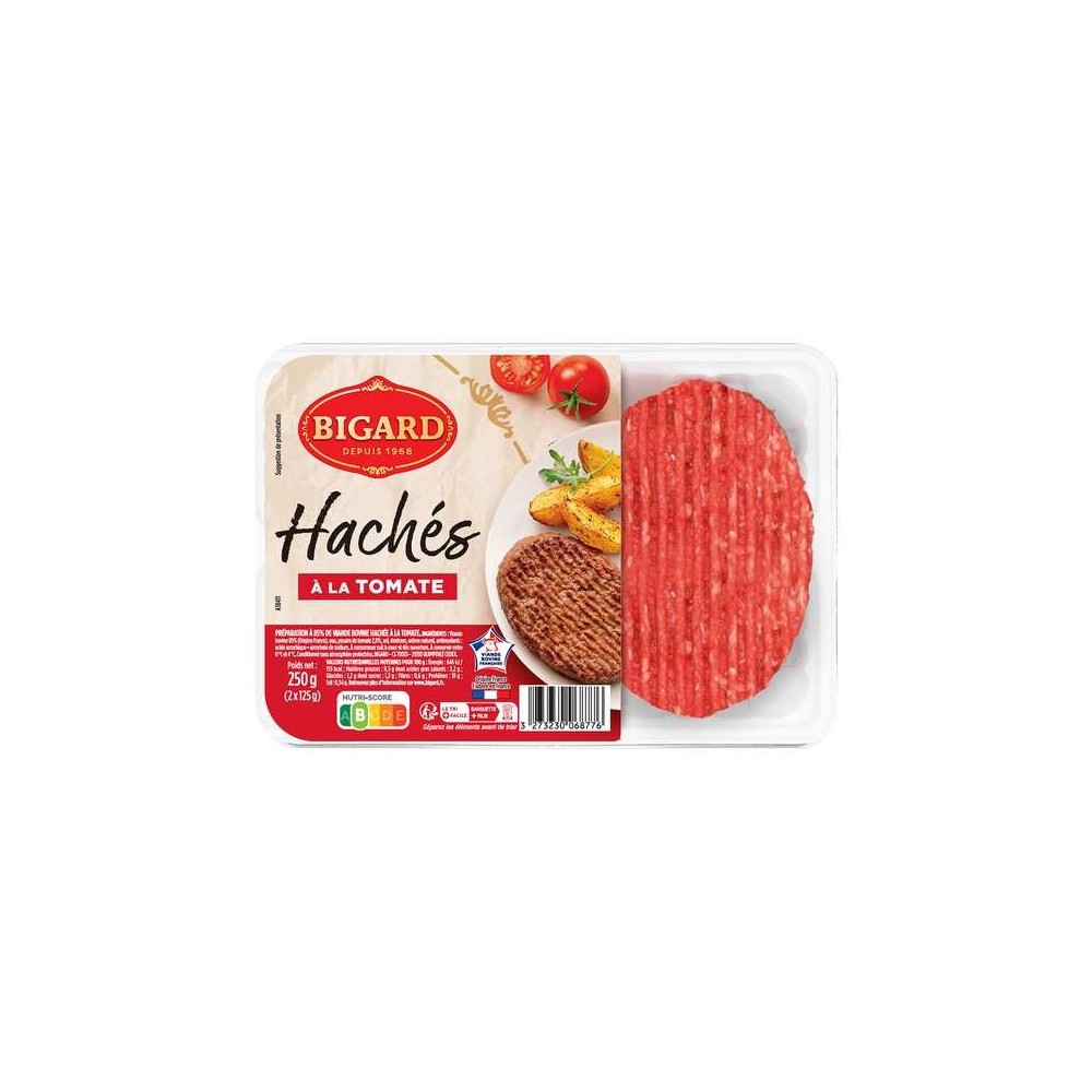 Bigard
Steak haché à la tomate strié, Bigard (x 2, 250 g)