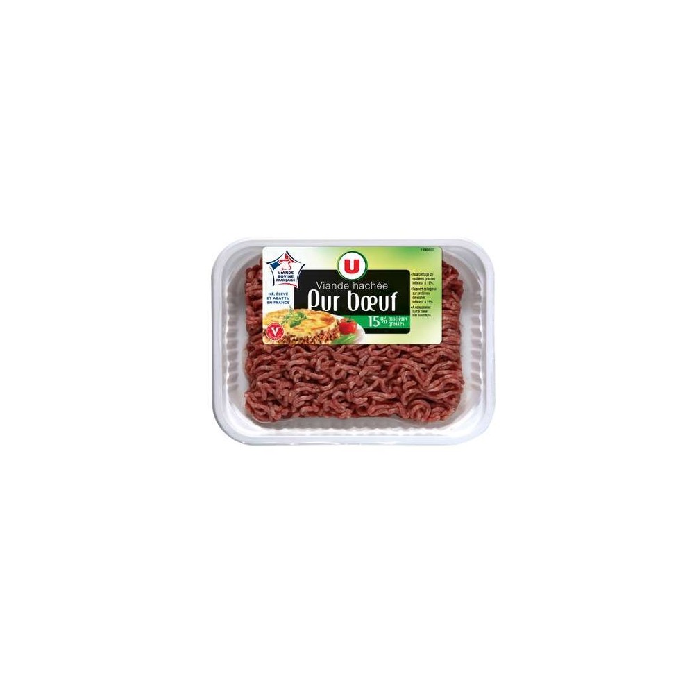 U
Viande hachée pur boeuf 15% MG, U (500 g)