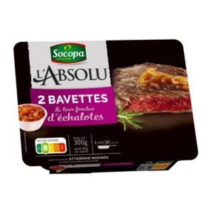 Bavette de boeuf à griller et fondue d'échalotes, Socopa (x 2)