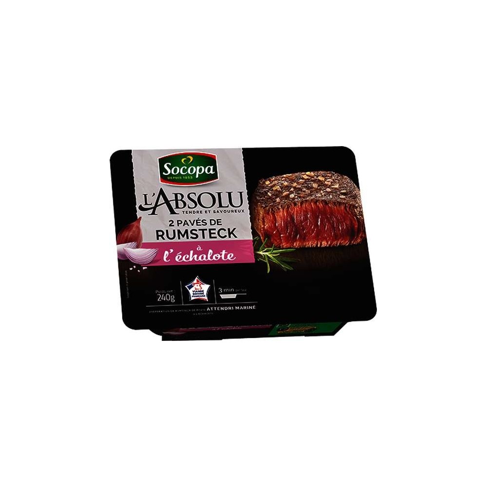 Pavés de rumsteck à l'échalote, Socopa (x 2, 240 g)