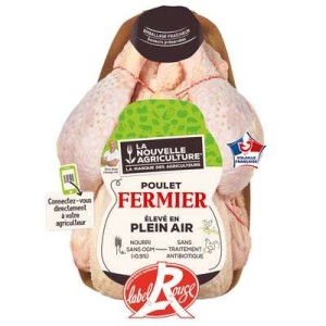 Poulet fermier blanc Label rouge, La Nouvelle Agriculture (1.4 Kg)