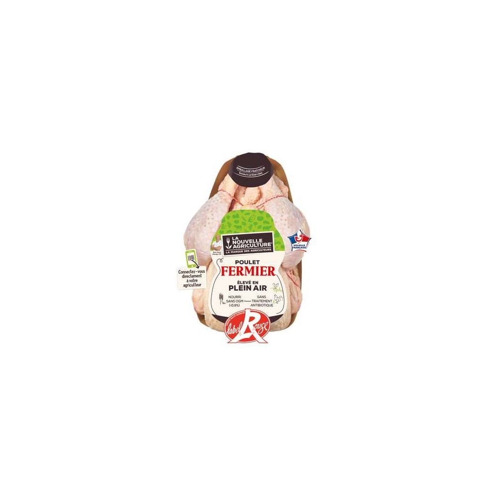 Poulet fermier blanc Label rouge, La Nouvelle Agriculture (1.4 Kg)