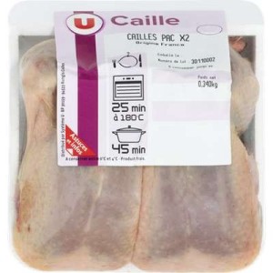 U
Caille sans tête, U (x 2, 340 g)