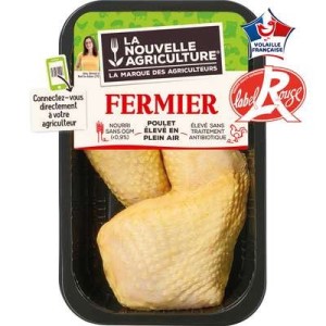 Cuisses de poulet fermier Label rouge, La Nouvelle Agriculture (x 2, 550 g)