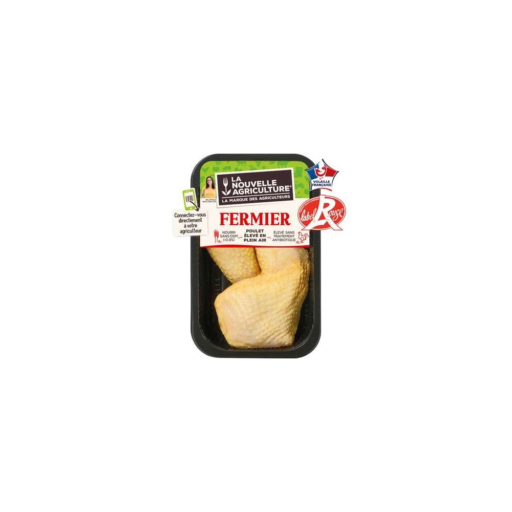 Cuisses de poulet fermier Label rouge, La Nouvelle Agriculture (x 2, 550 g)