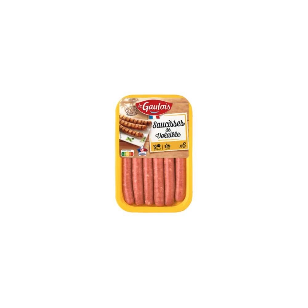Saucisses volaille nature, Le Gaulois (x 6, 300 g)