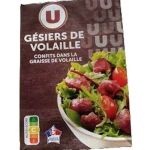 U
Gésiers de volaille confits dans la graisse de volaille, U (300 g)