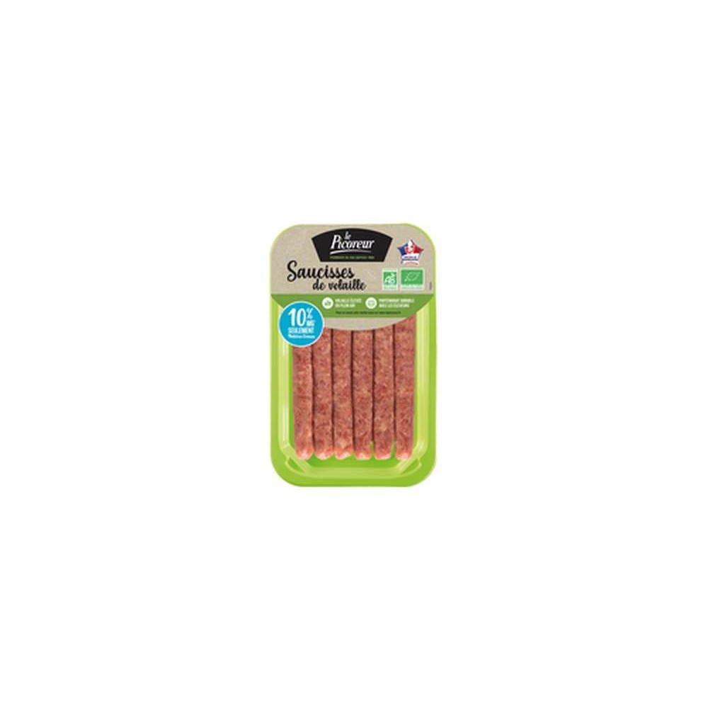 Le Picoreur
Saucisses de volaille nature sous atmosphère protectrice BIO, Le Picoreur (x 6, 300 g)