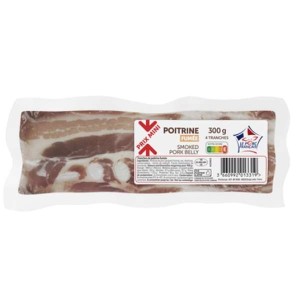 Prix Mini
Poitrine de porc fumée, Prix Mini (4 tranches, 300 g)