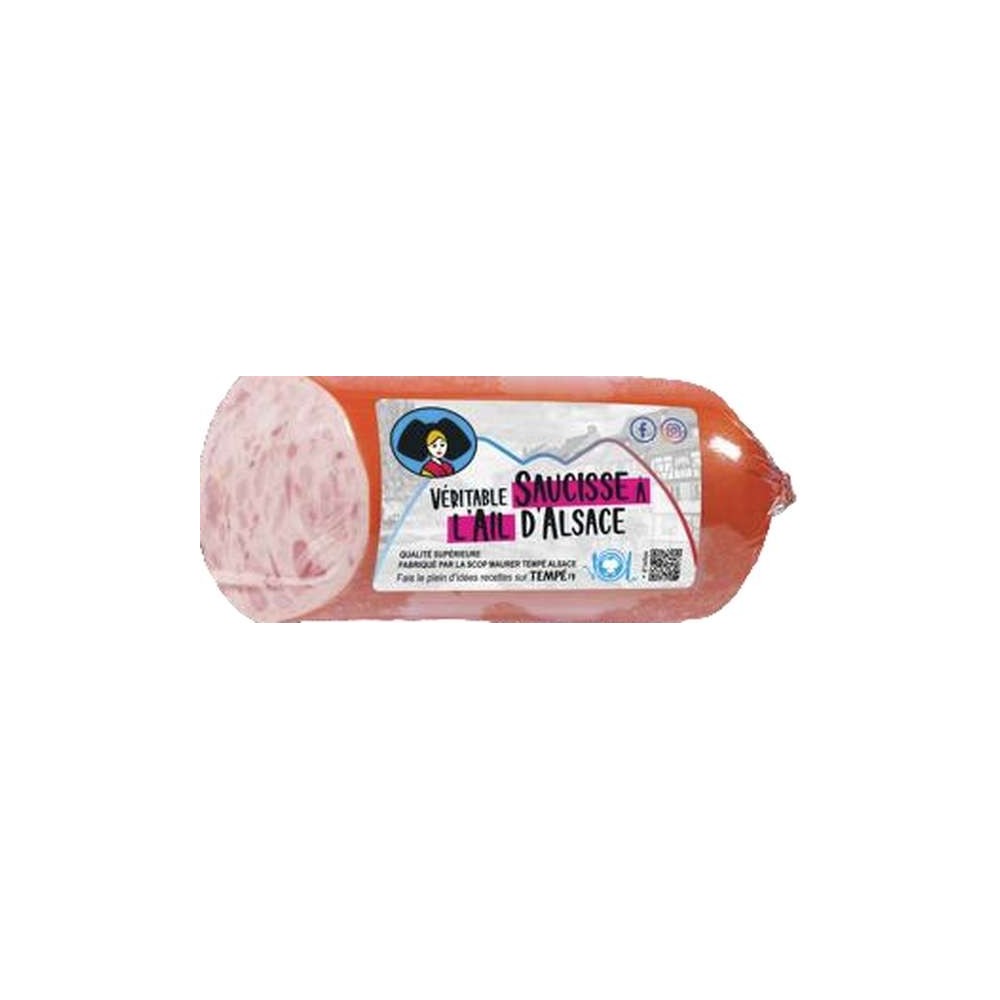 Tempé
Véritable saucisse à l'ail d'Alsace supérieure coupe biseau, Tempé (400 g)