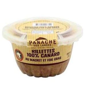 Rillettes 100% canard au magret et foie gras, Panache des Landes (130 g)