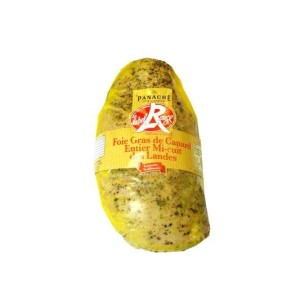 Foie gras de canard entier mi-cuit à l'ancienne lobe entier Label Rouge, Panache des Landes (400 à 450 g)