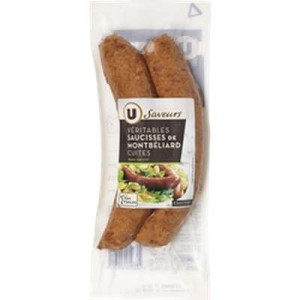 U Saveurs
Saucisse de Montbéliard cuite, U Saveurs (2 saucisses, 260 g)