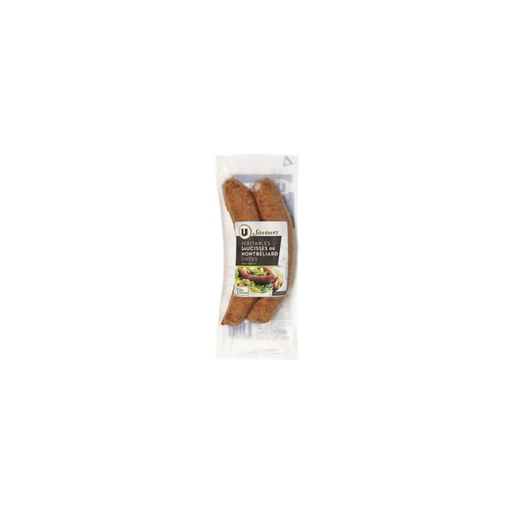 U Saveurs
Saucisse de Montbéliard cuite, U Saveurs (2 saucisses, 260 g)