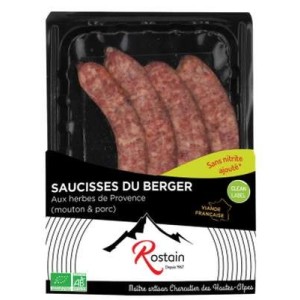 Saucisses du berger aux herbes de Provence BIO, Rostain (x 4, 220 g)