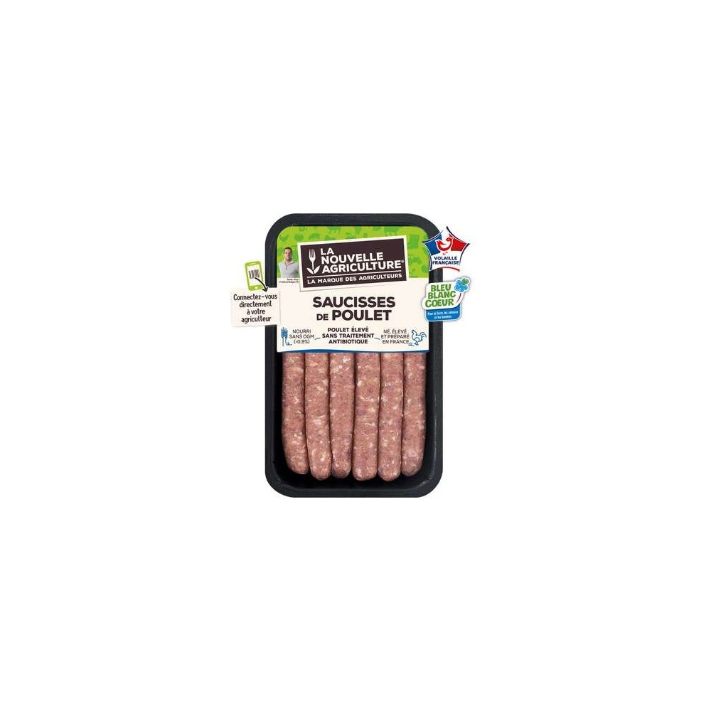 Saucisses de poulet, La Nouvelle Agriculture (x 6, 300 g)