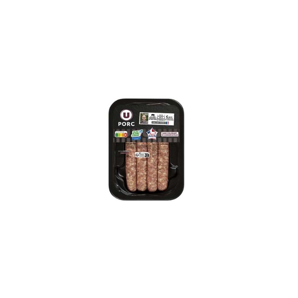 U
Chipolatas sans colorant aux herbes, U (x 4, 220 g)