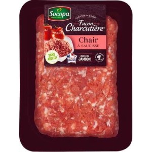 Chair à saucisse au jambon, Socopa (500 g)