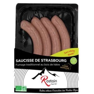 Saucisse de Strasbourg BIO, Rostain (x 4, 200 g)