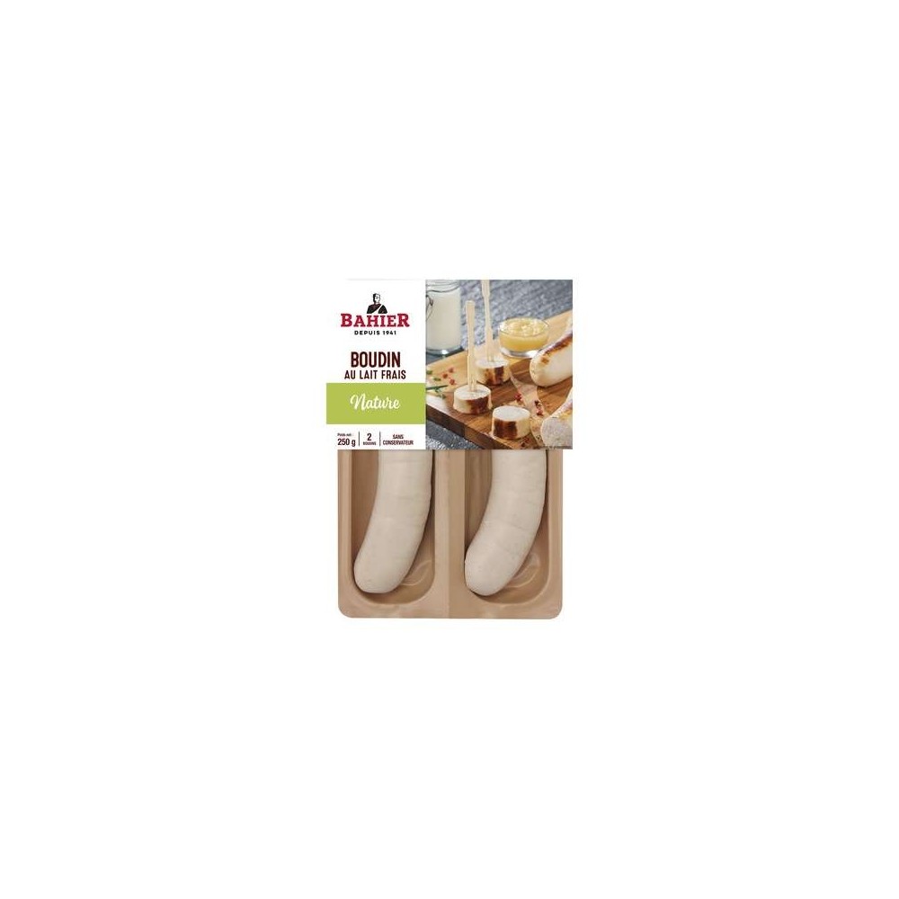 Bahier
Boudin blanc nature 100% porc, Bahier (2 x 125 g)