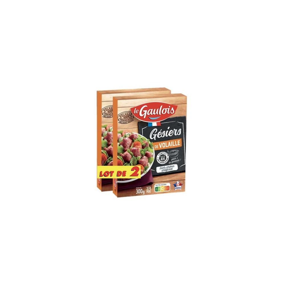 Confit de gésiers de Volaille, Le Gaulois (Lot de 2 x 300 g)