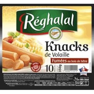 Knacks de Volaille Halal, Reghalal (x 10, 350 g)