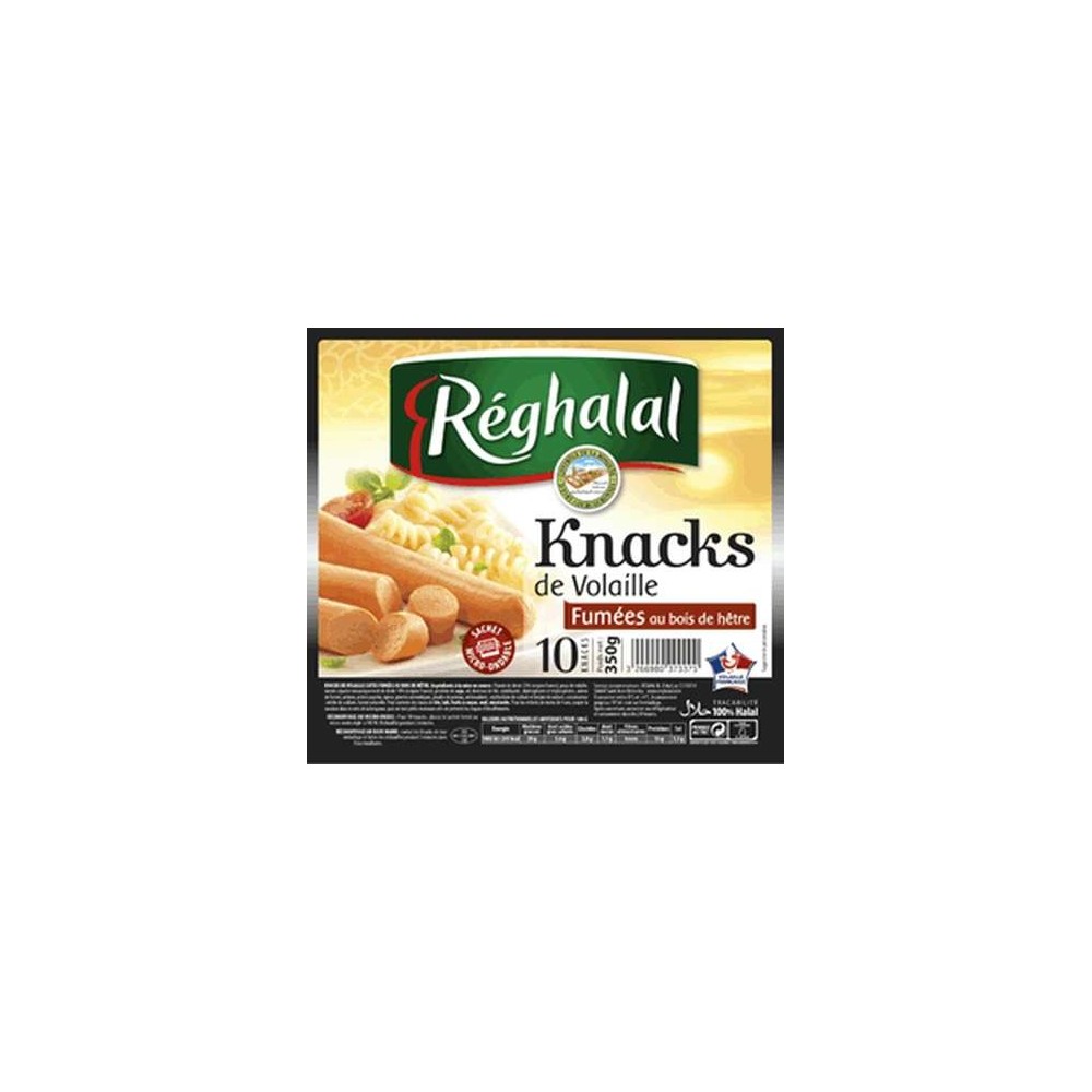 Knacks de Volaille Halal, Reghalal (x 10, 350 g)