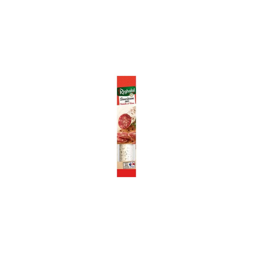 Saucisson sec de volaille et de veau Halal, Reghalal (170 g)