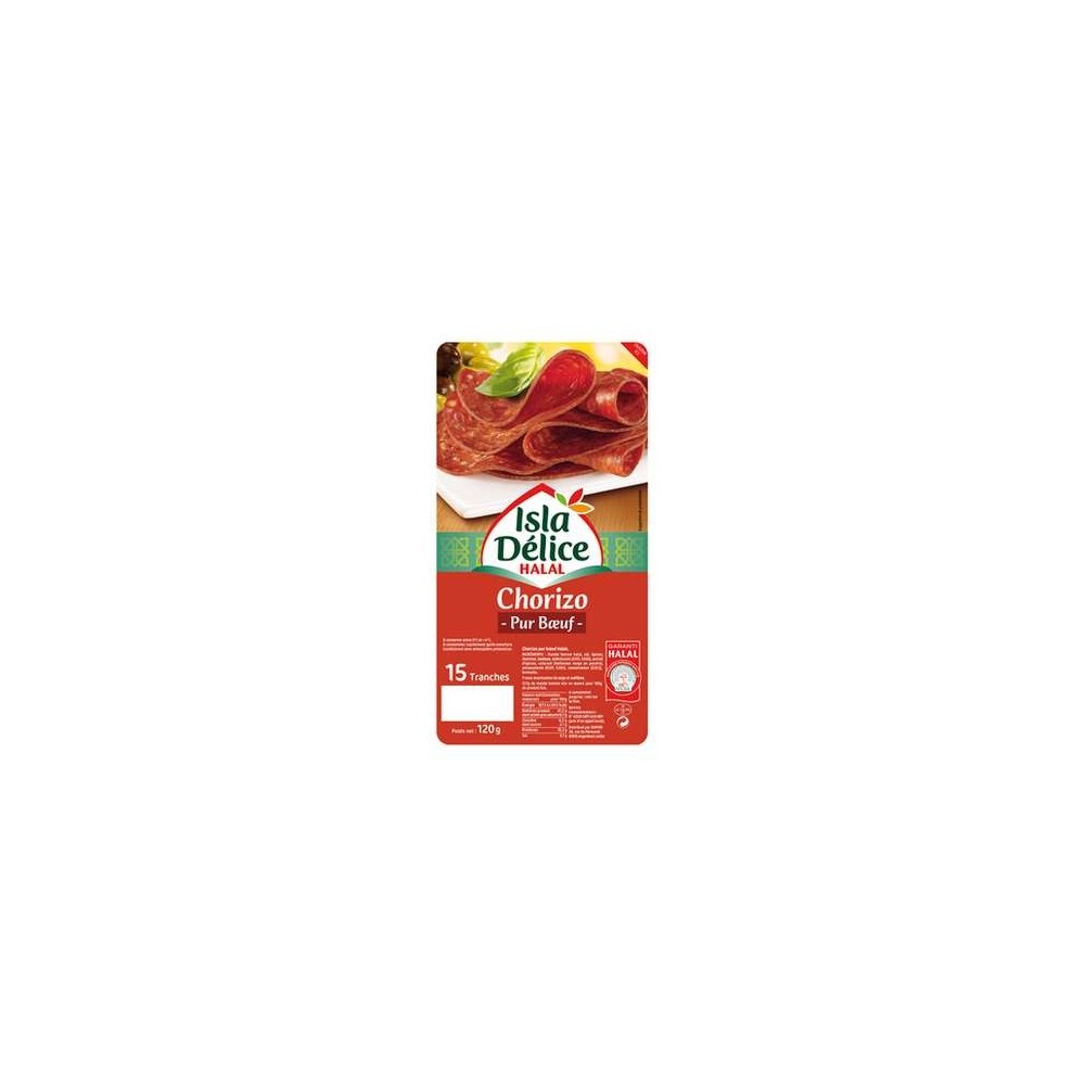 Chorizo Halal, Isla Délice (15 tranches, 120 g)