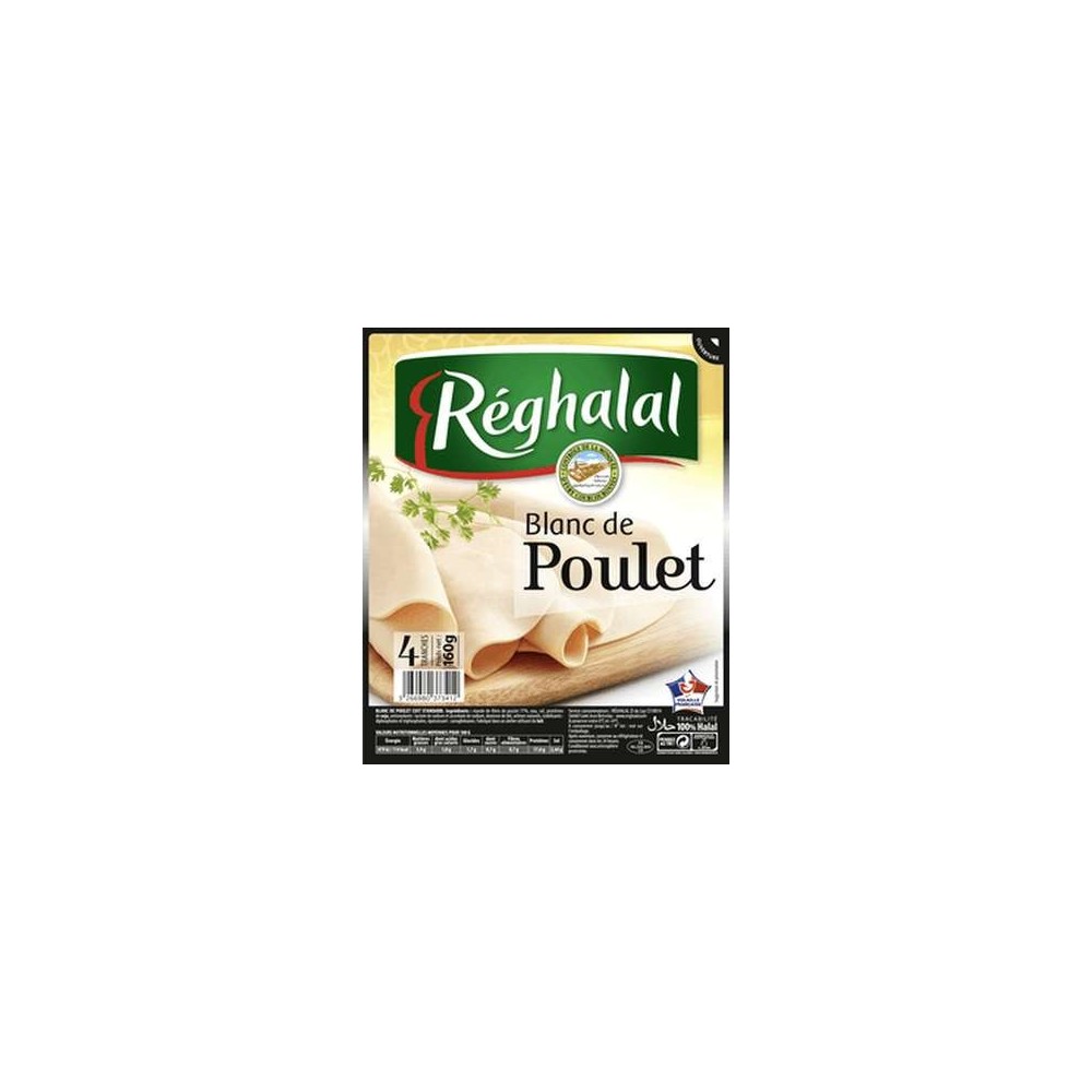 Blanc de poulet Halal, Reghalal (4 tranches, 160 g)