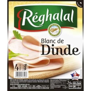 Blanc de dinde halal, Reghalal (4 tranches, 160 g)