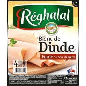 Blanc de dinde fumé Halal, Reghalal (4 tranches, 120 g)