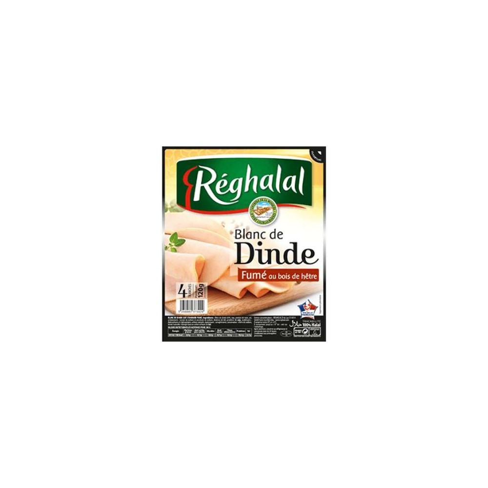 Blanc de dinde fumé Halal, Reghalal (4 tranches, 120 g)