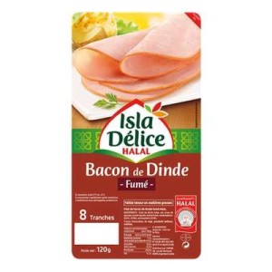 Bacon de dinde fumé, Halal (120 g)