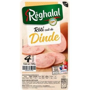 Rôti de dinde cuit, Reghalal (x 4 tranches, 160 g)