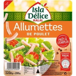 Allumettes de poulet nature halal, Isla Delice (2 x 100 g)