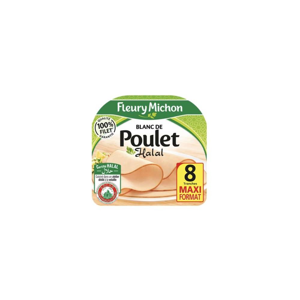 Fleury Michon
Blanc de poulet Halal doré au four, Fleury Michon (8 tranches, 240 g)