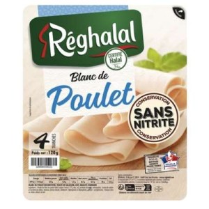 Reghalal
Blanc de poulet sans nitrite, Reghalal (x 4 tranches, 120 g)