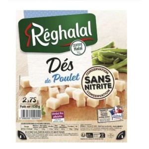 Reghalal
Dés de poulet, Reghalal (2 x 75 g)
