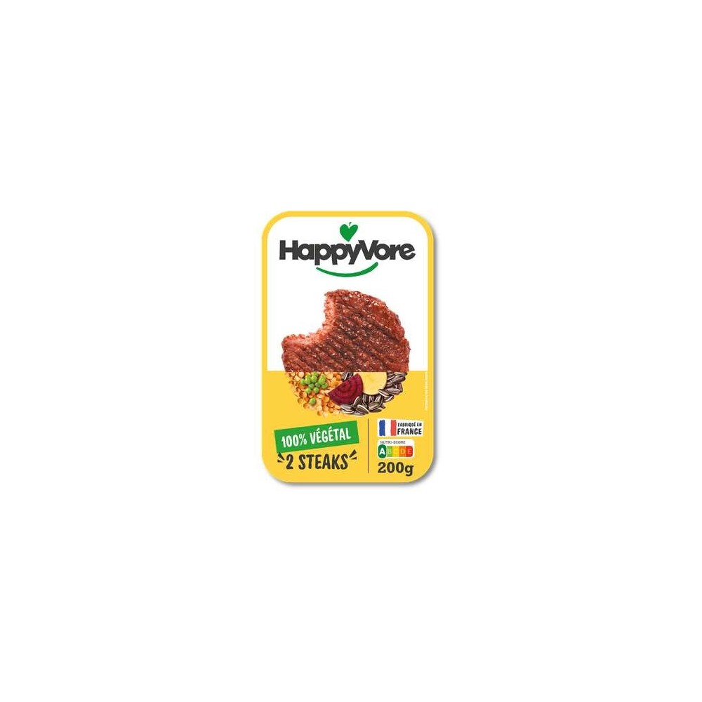 HappyVore
Steaks végétaux et gourmands, HappyVore (x2, 200 g)