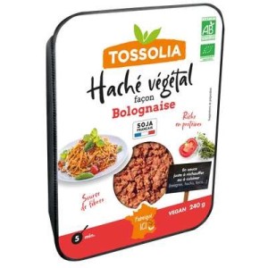 Haché végétal façon bolognaise BIO, Tossolia (240 g)