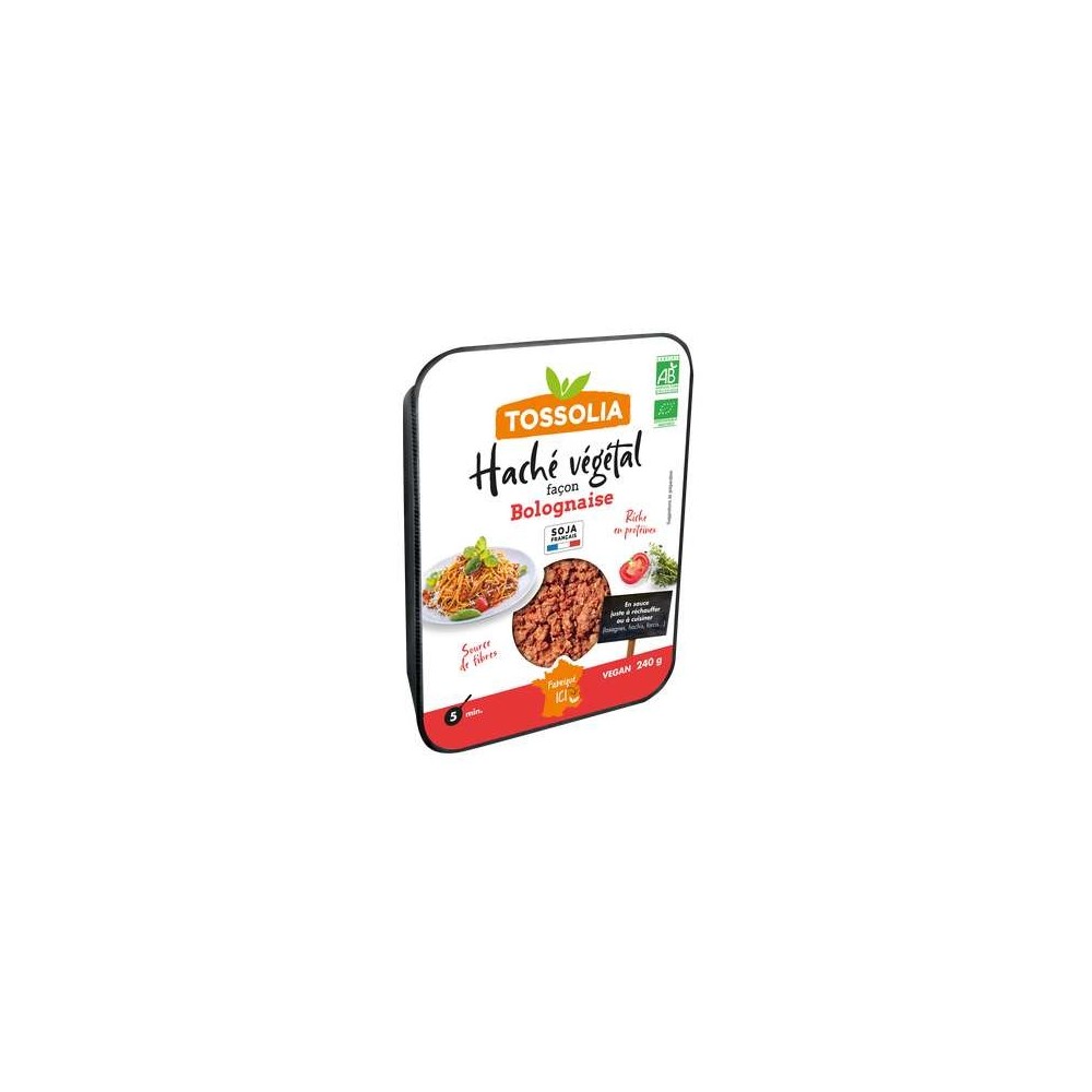 Haché végétal façon bolognaise BIO, Tossolia (240 g)