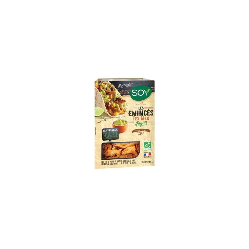 Soy
Emincés Tex Mex vegan BIO, Soy (150 g)