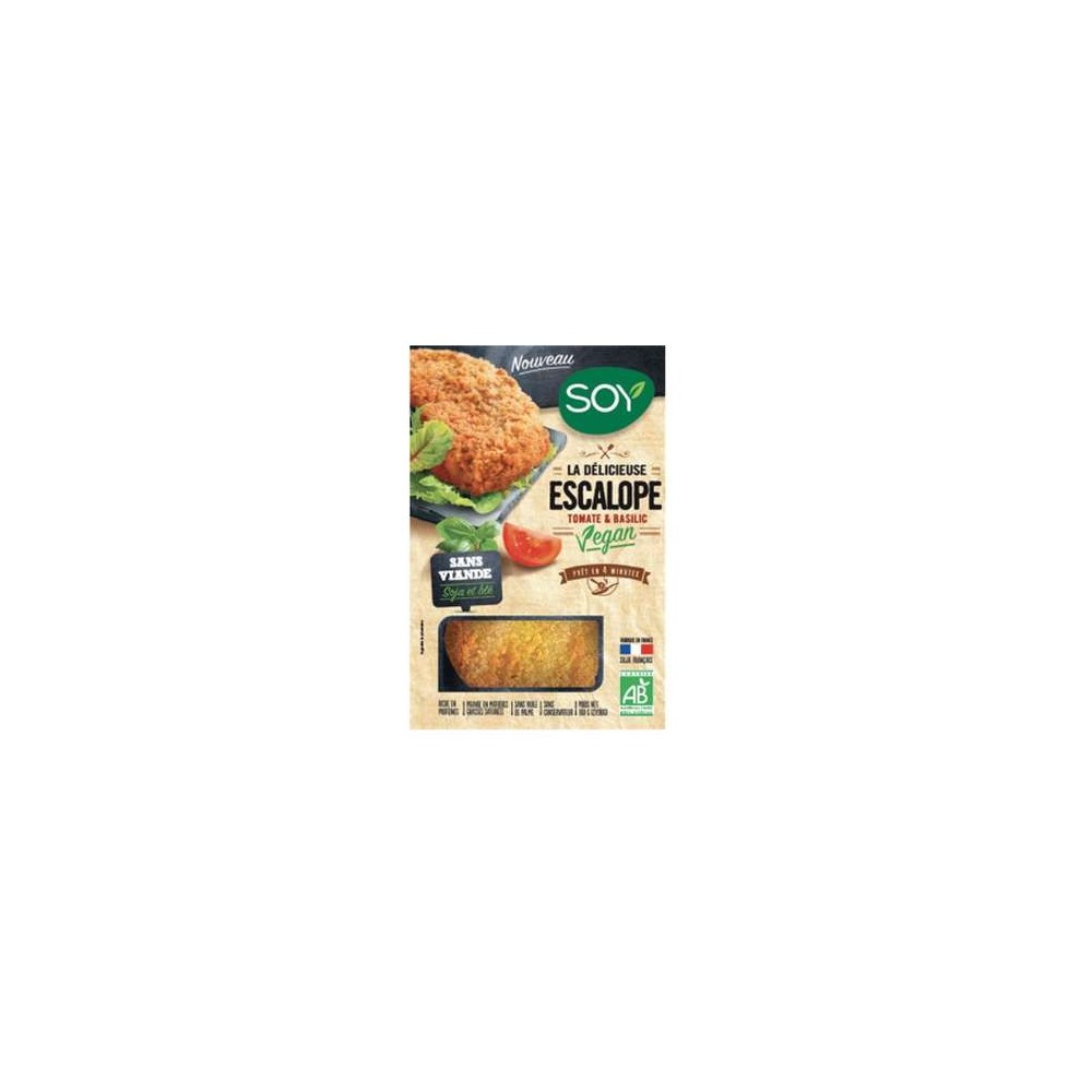 Soy
Escalope vegan tomate basilic BIO, Soy (176 g)