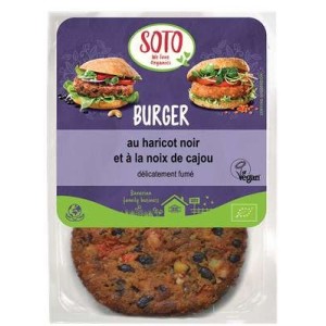 Soto
Burger au haricot noir et à la noix de cajou BIO, Soto (x 2, 160 g)