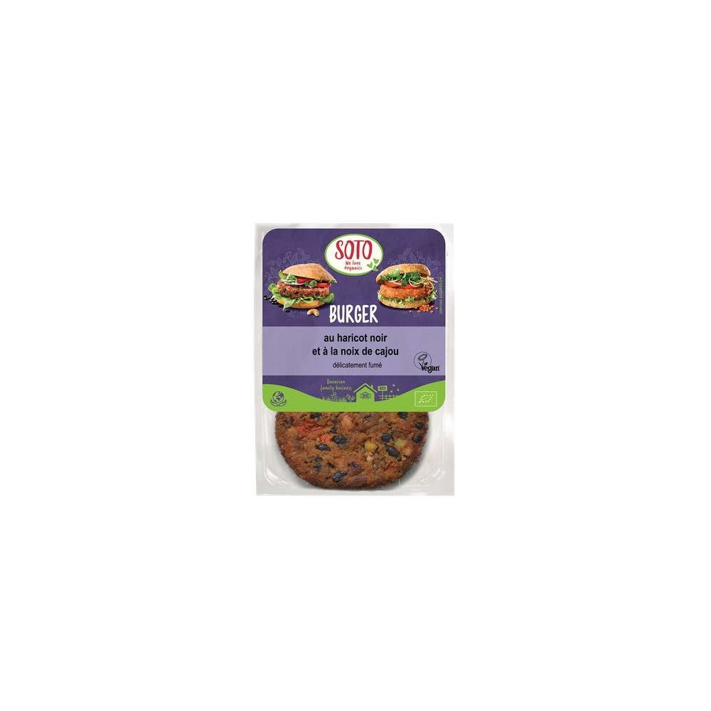 Soto
Burger au haricot noir et à la noix de cajou BIO, Soto (x 2, 160 g)